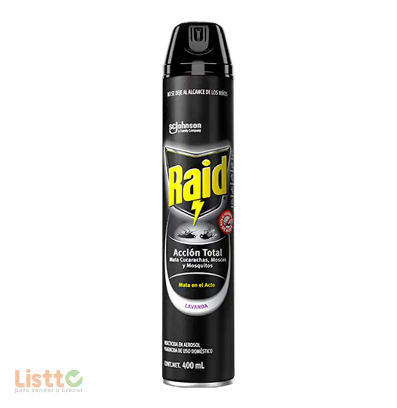 Insecticida Raid Acción Total Aerosol 400 ml.