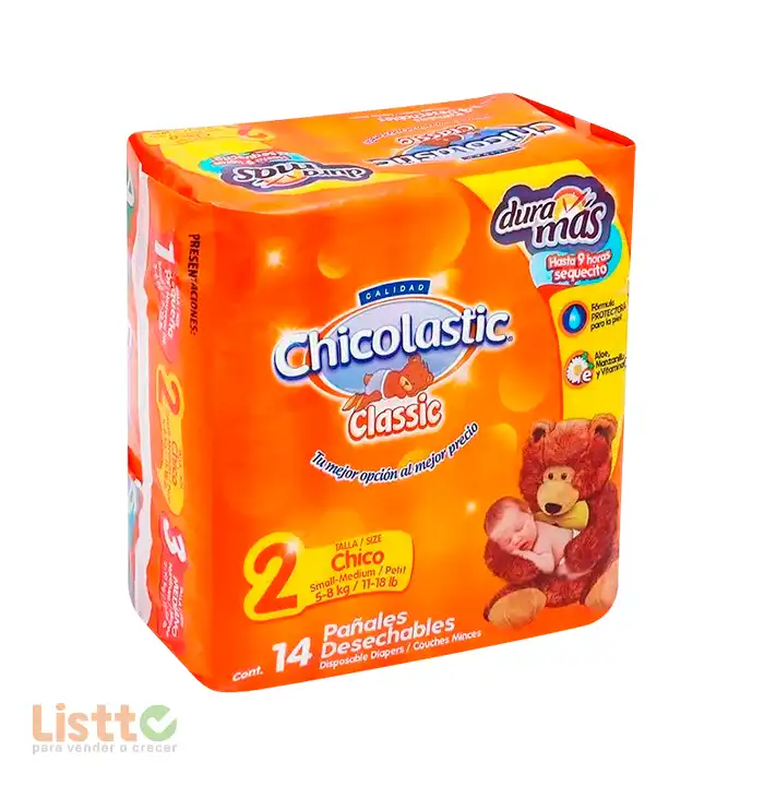 Pañal Chicolastic Classic Unisex Etapa 2 14 pz.