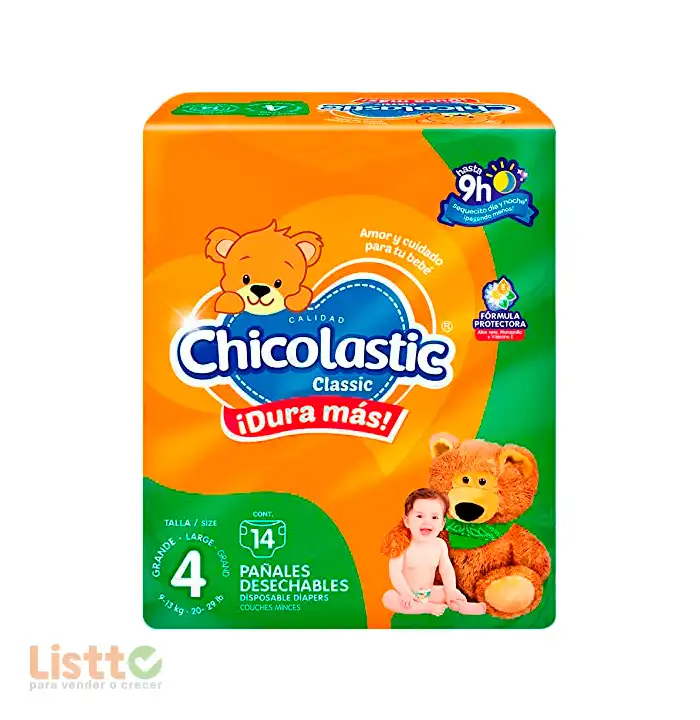Pañal Chicolastic Classic Unisex Etapa 4 14 pz.