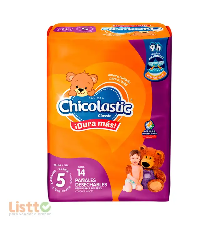 Pañal Chicolastic Classic Unisex Etapa 5 14pz.