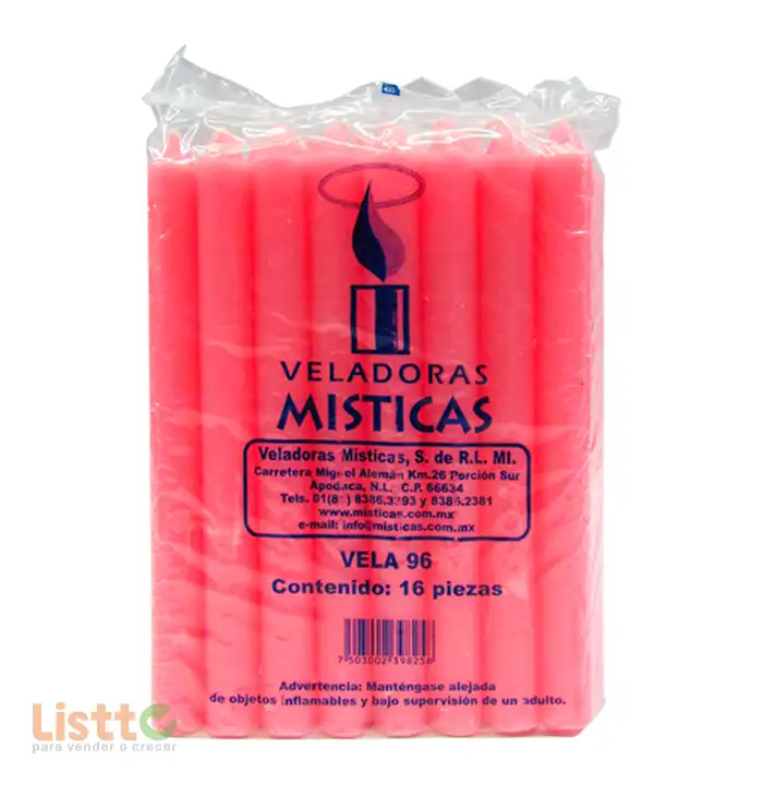 Vela Mística Rosa 16 Pz