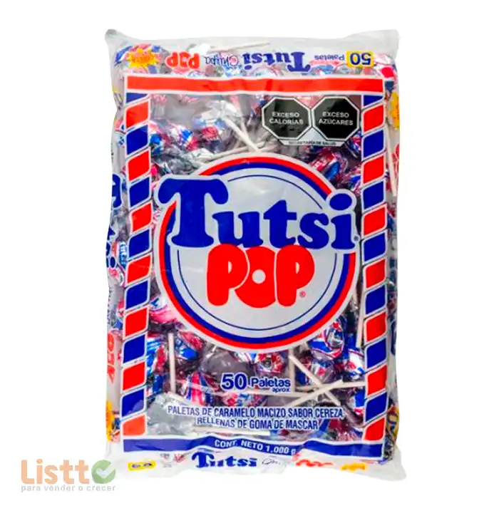 Paleta Tutsi Pop Chicle 50 pz.