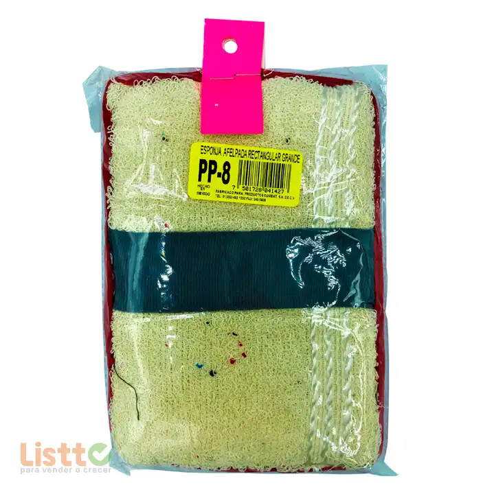 Esponja Afelpada Rectangular Grande PP-8 pz.