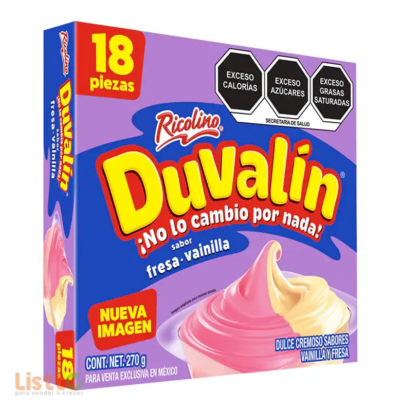 Dulce Duvalín Fresa Vainilla 18 pz.