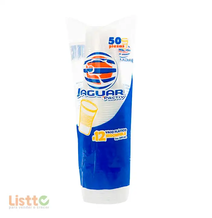 Vaso Plástico Jaguar Número 12 50 pz.