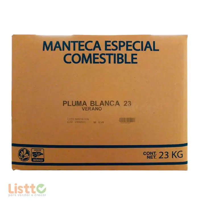 Manteca Pluma Blanca 23 kg.