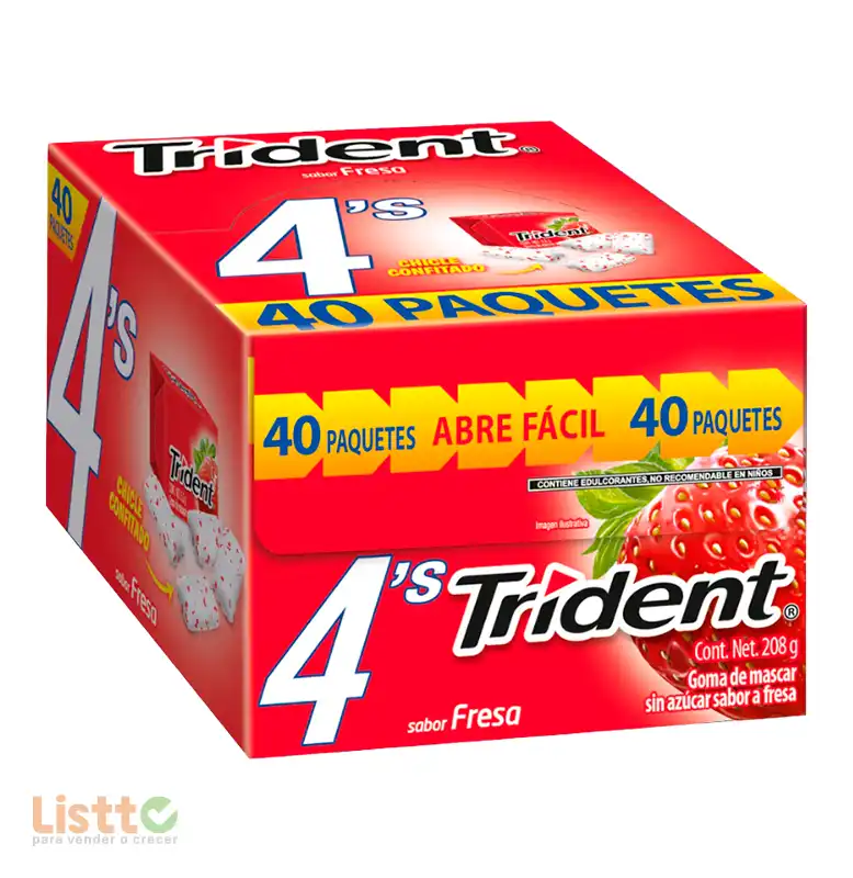 Chicle Trident Fresa 40/4 pz.