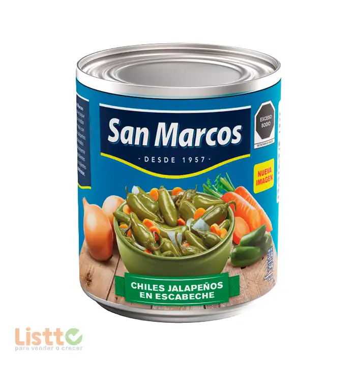 Chiles Jalapeños Enteros San Marcos 2.8 kg.