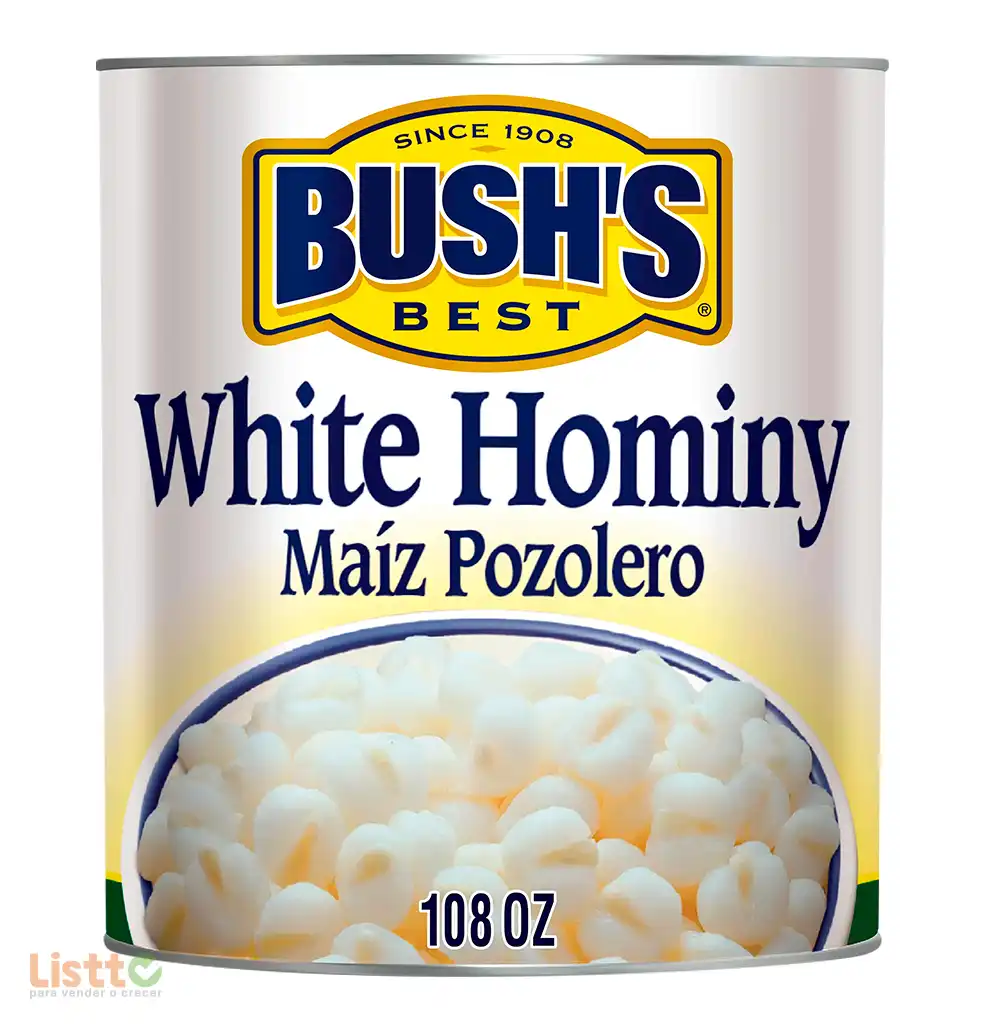 Maíz White Hominy Bushs 108 Oz.