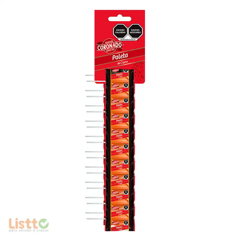 Paleta Coronado Cajeta Tiras 20 pz.