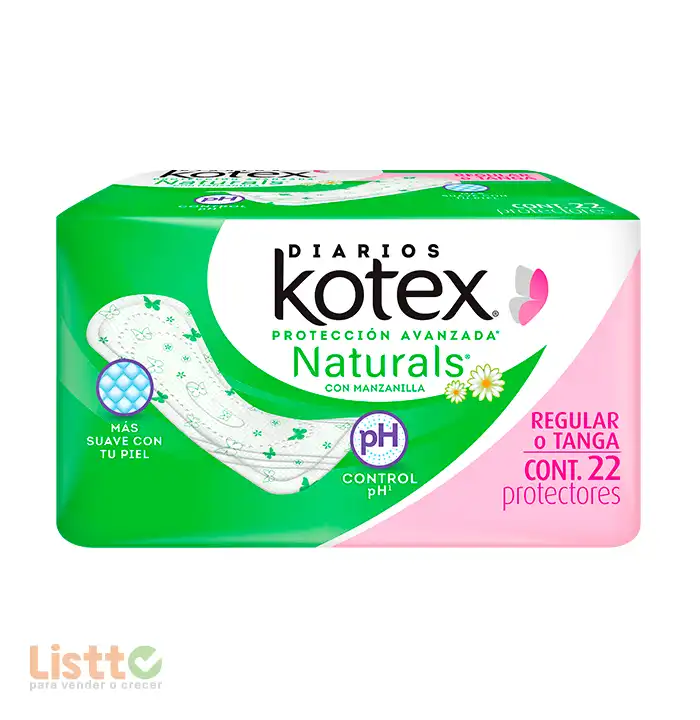 Toalla Panty Protector Kotex Manzanilla Regular 22 pz.