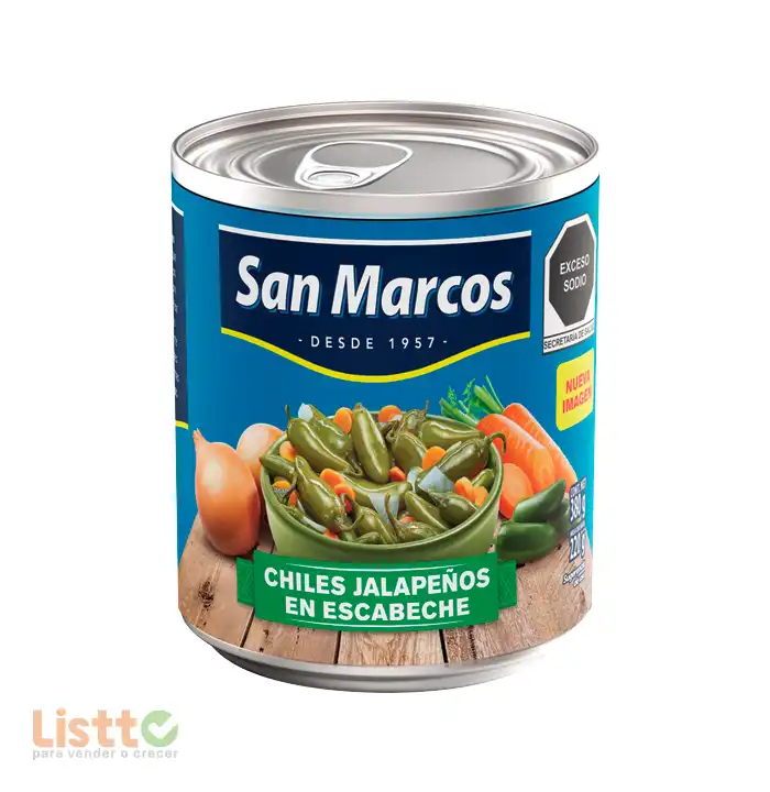 Chiles Jalapeños Enteros San Marcos 380 gr.