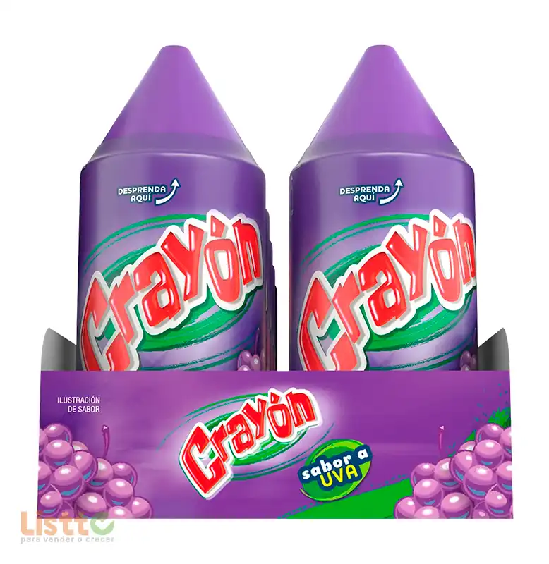 Dulce Crayón Uva 10 Pz.