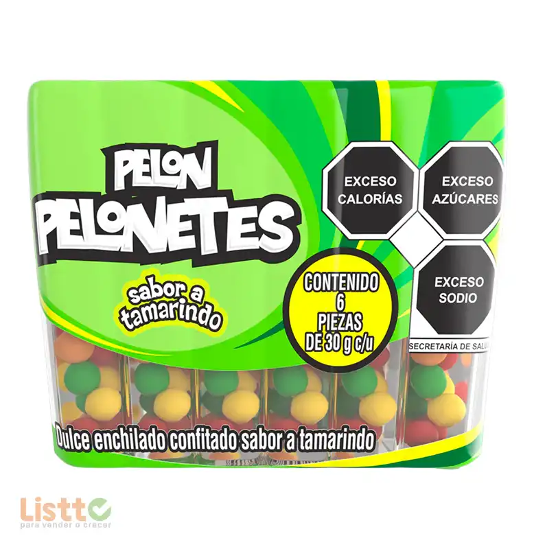 Dulce Pelonetes Pelón Tamarindo 6/30 Gr.