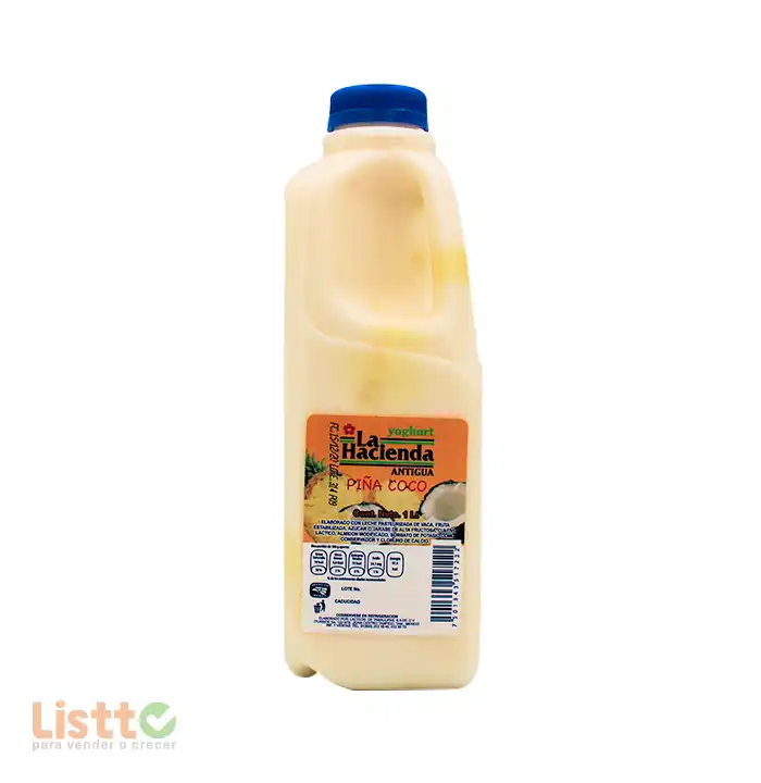 Yoghurt La Hacienda Piña Coco 1 lt .