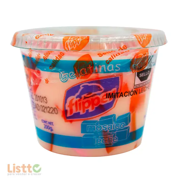 Gelatina Flipper Mosaico Leche 200 gr.