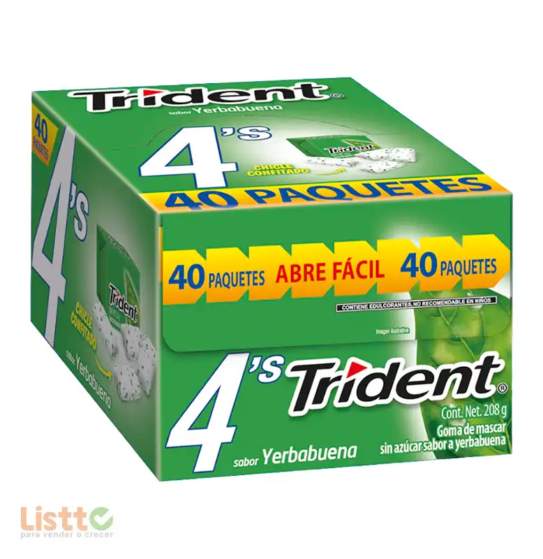 Chicle Trident Yerbabuena 40/4 Pz.