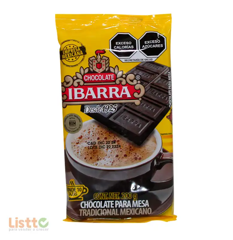 Chocolate Ibarra Marqueta 200 Gr.