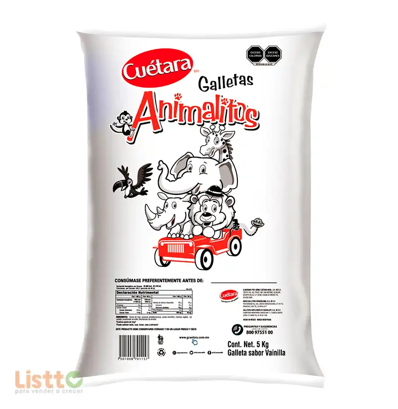 Galletas Cuétara Animalitos 5 kg.