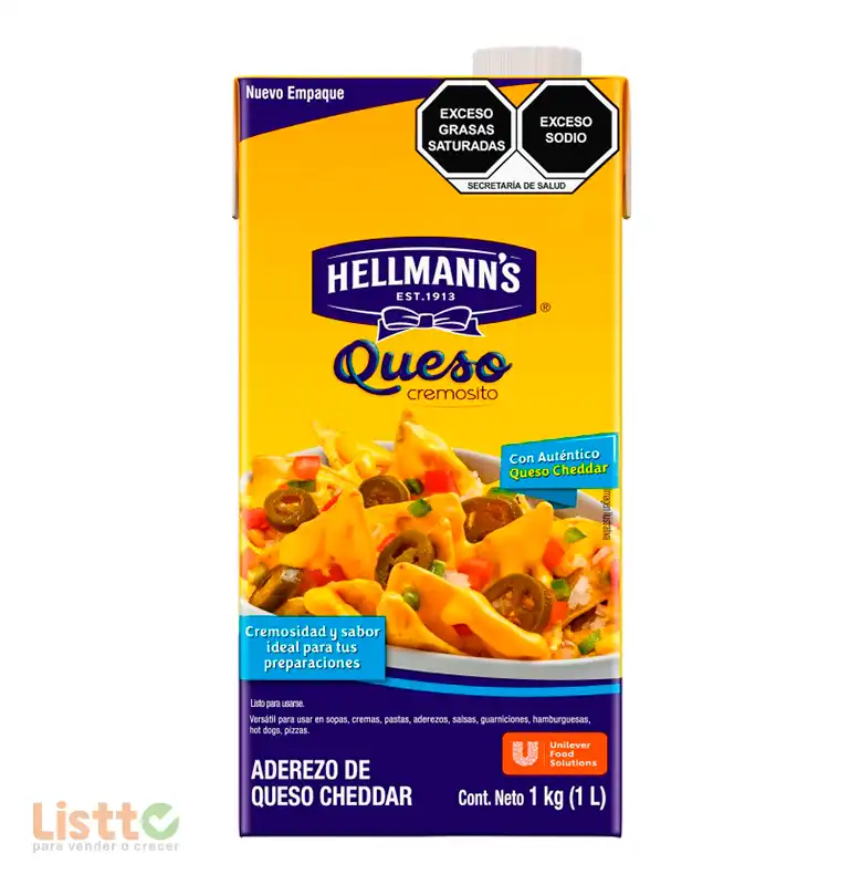 Aderezo Hellmanns Queso Chédar 1 lt.