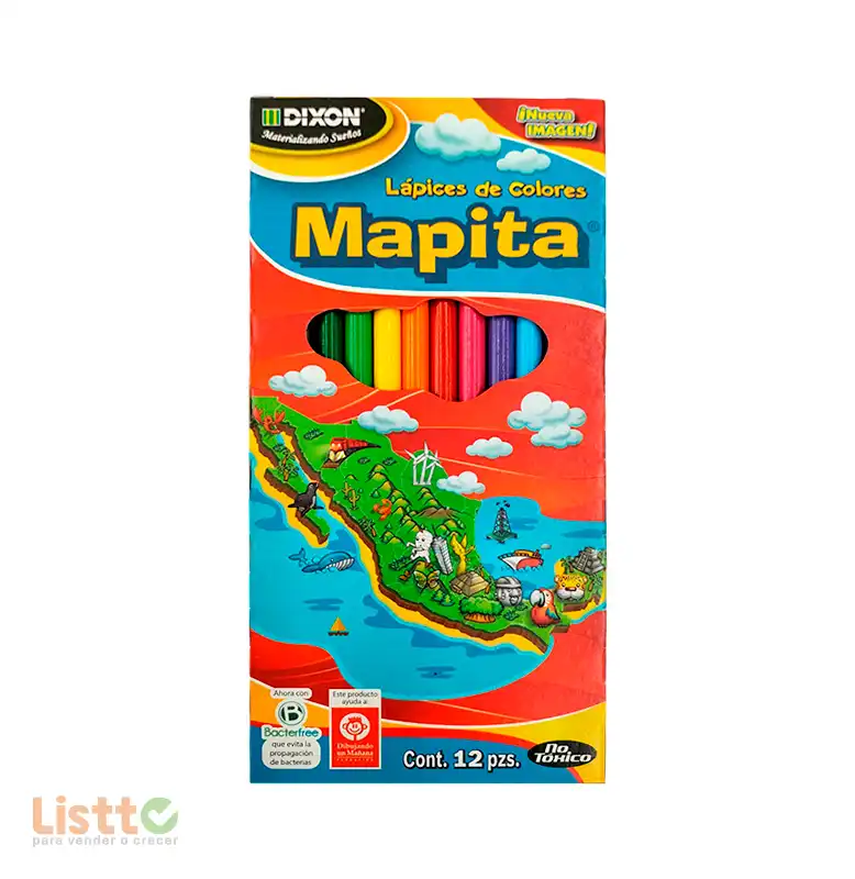 Lápices de Colores Mapita Largos 1930 12 pz.