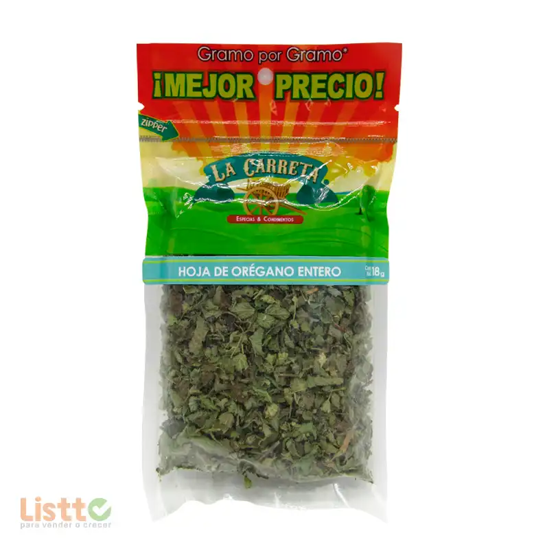 Especia Oregano Entero La Carreta 18 gr.