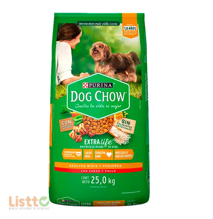 Dog Chow Alimento seco perros adultos minis y pequeños, bulto 25 Kg