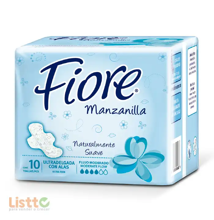 Toalla Sanitaria Fiore Ultra Delgada con Alas 10 pz.