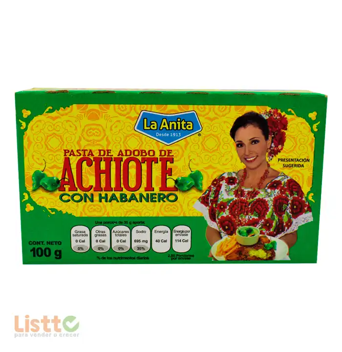 Adobo Achiote La Anita con Chile Habanero 100 Gr.