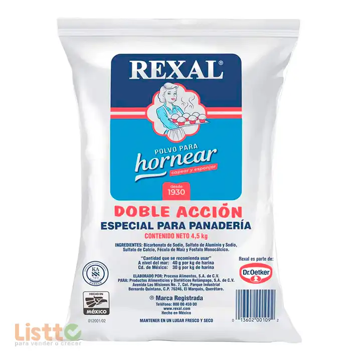 Levadura Rexal Bolsa 4.5 kg.