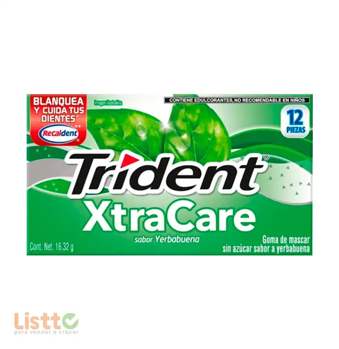 Chicle Trident Xtracare Yerbabuena 12/16.32 gr.