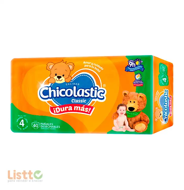 Pañal Chicolastic Classic Unisex Etapa 4 40 pz.