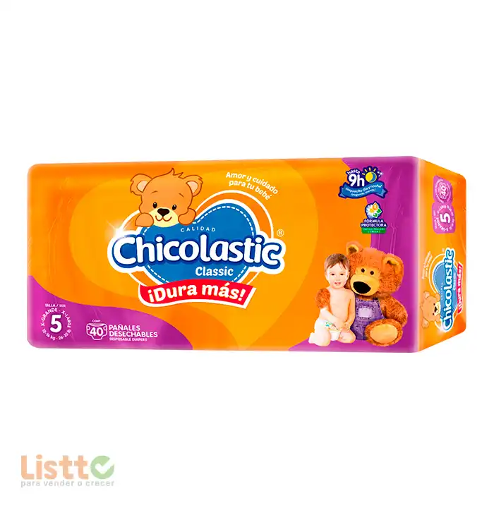 Pañal Chicolastic Classic Unisex Etapa 5 40 pz.