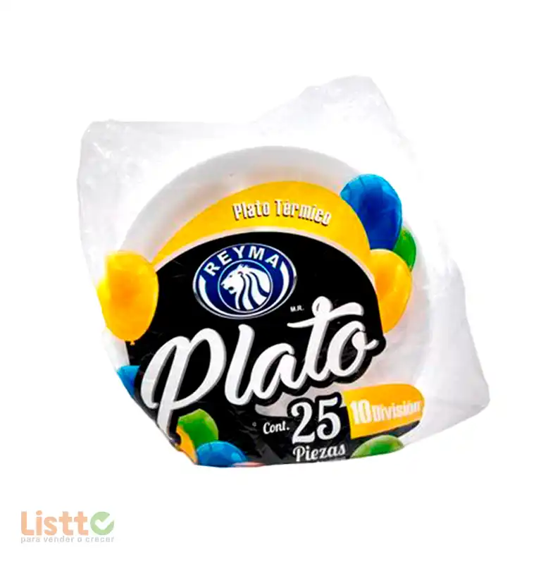 Plato Térmico Reyma con División Número 10 25 pz.