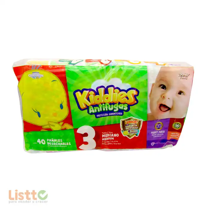 Pañal Kiddies Antifugas Etapa 3 40 pz.