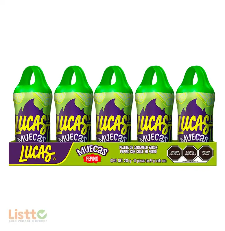 Dulce Lucas Muecas Pika Pepino 10 Pz.