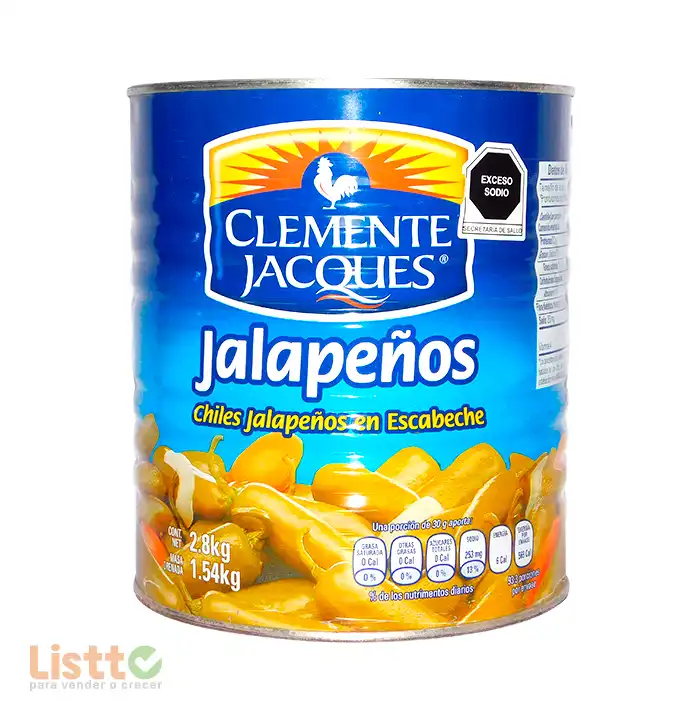 Chiles Jalapeños Enteros Clemente Jacques 2.800 Gr