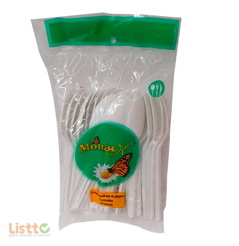 Cuchara Plástico Monarka Mediana 25 pz.