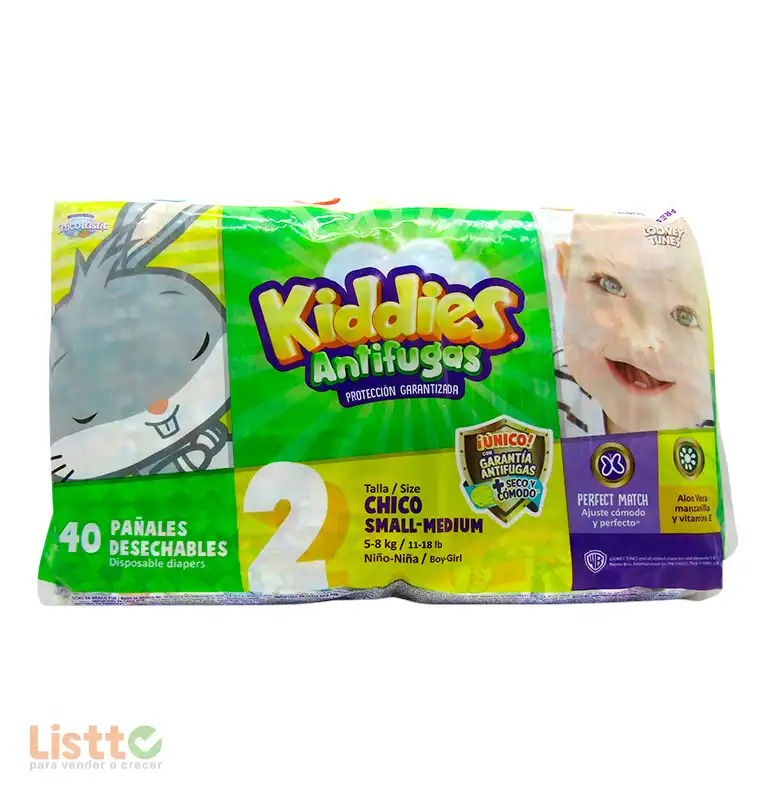 Pañal Kiddies Antifugas Etapa 2 40 pz.