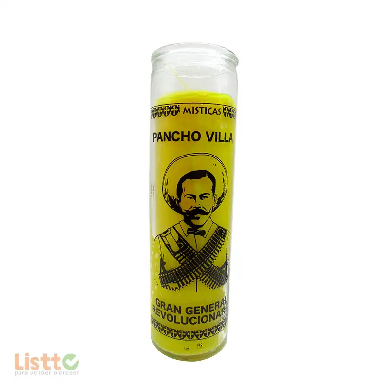 Veladora Mística Pancho Villa Amarilla 110e pz.