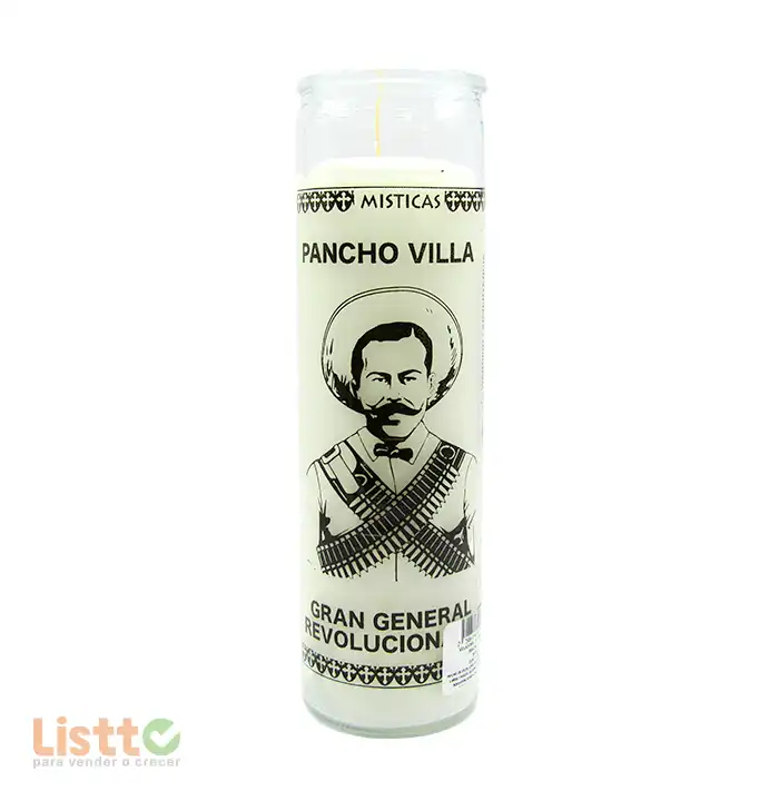 Veladora Mística Pancho Villa Blanco 110e pz.