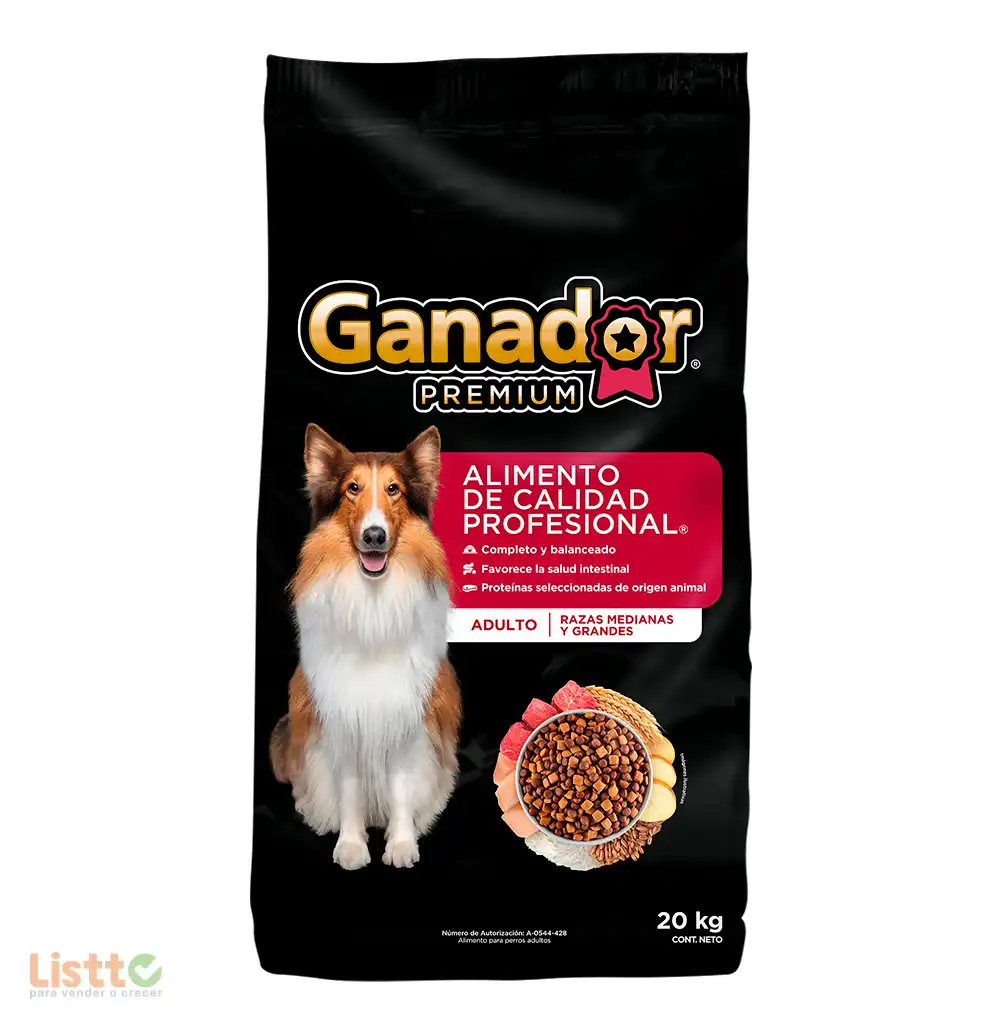 Alimento Ganador Premium Adulto 20 kg.