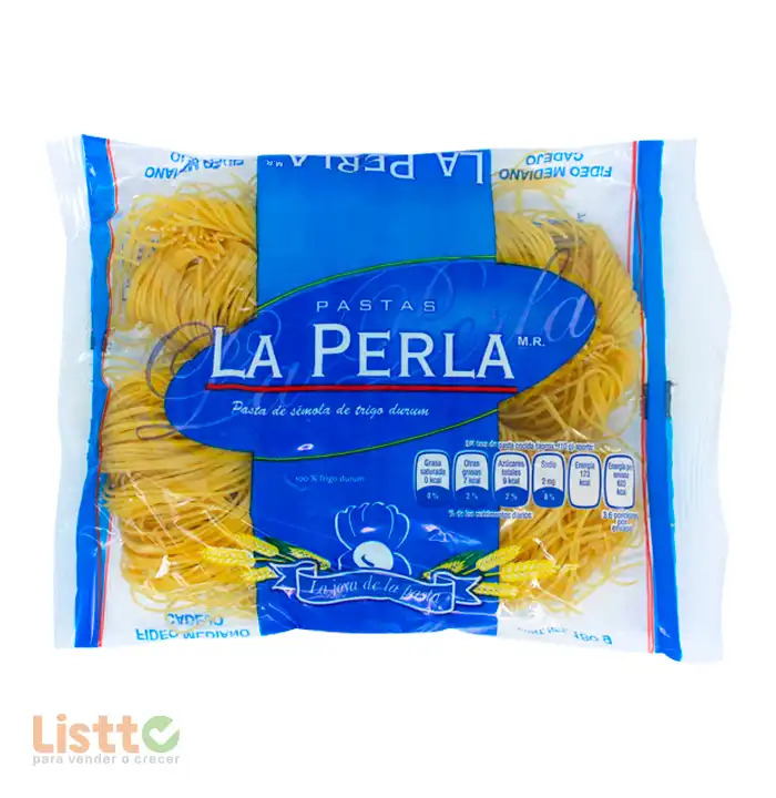 Pasta La Perla Fideo Cadejo Mediano 180 gr.
