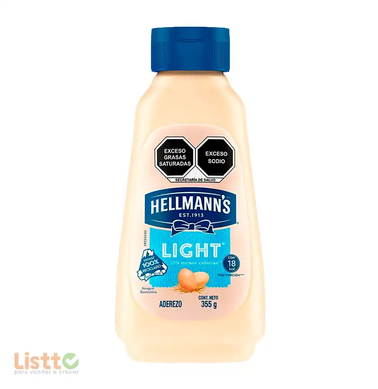 Mayonesa Hellmanns Light Squeezable 355 gr.