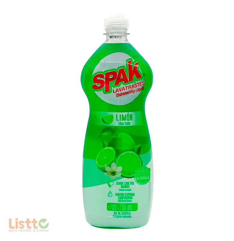 Detergente Spak Limón Líquido 750 ml.