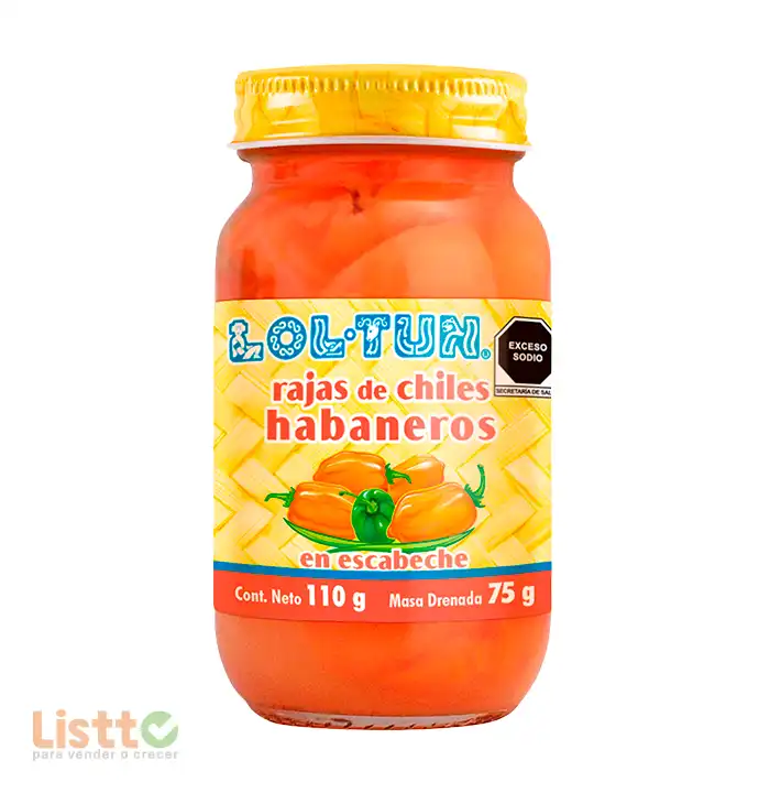 Chile Habanero Rajas Lol Tun 110 gr.