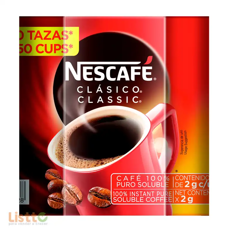 Café Nescafé Clásico Sobres 50/2 gr.