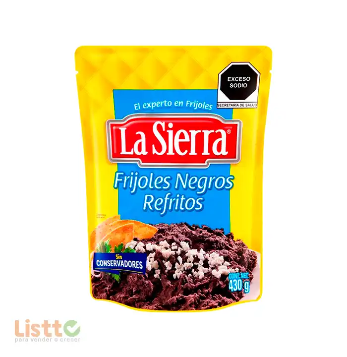 Frijol Negro Refrito La Sierra Bolsa 430 gr.