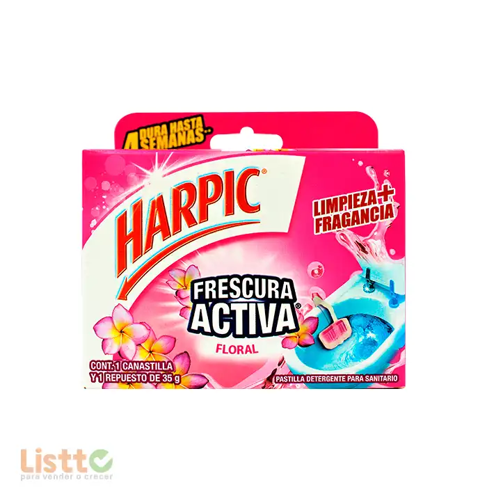 Pastilla Sanitaria Harpic Flores Silvestres Frescura Activa 35 gr.
