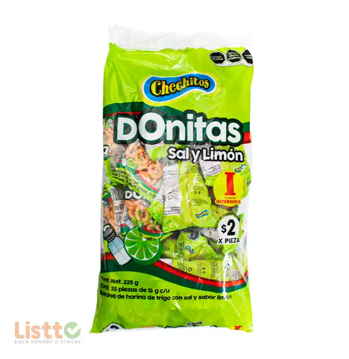 Chechitos Chechi Donitas Sal y Limón 24 pz.
